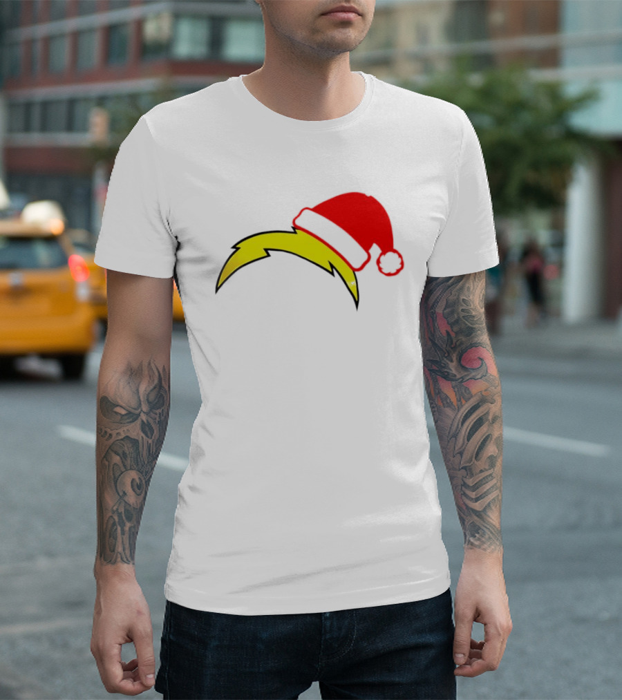 Los Angeles Chargers NFL Santa Hat Bolt T-Shirt