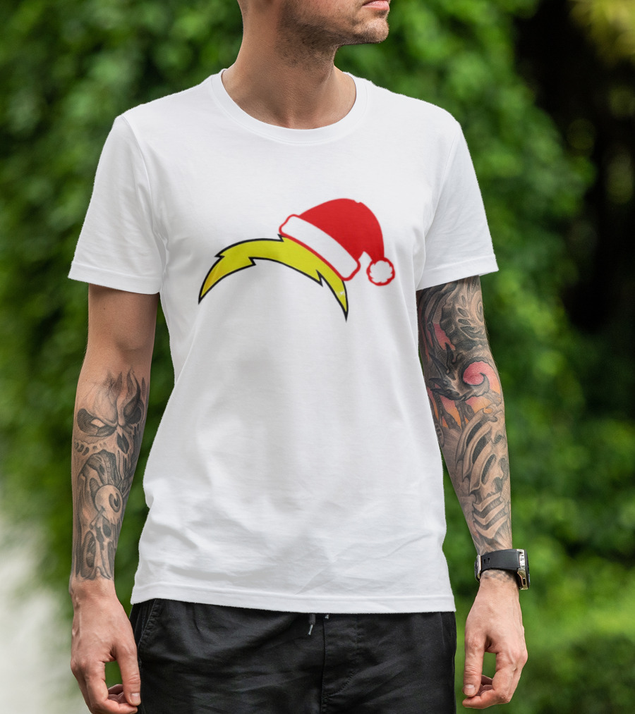 Los Angeles Chargers NFL Santa Hat Bolt T-Shirt