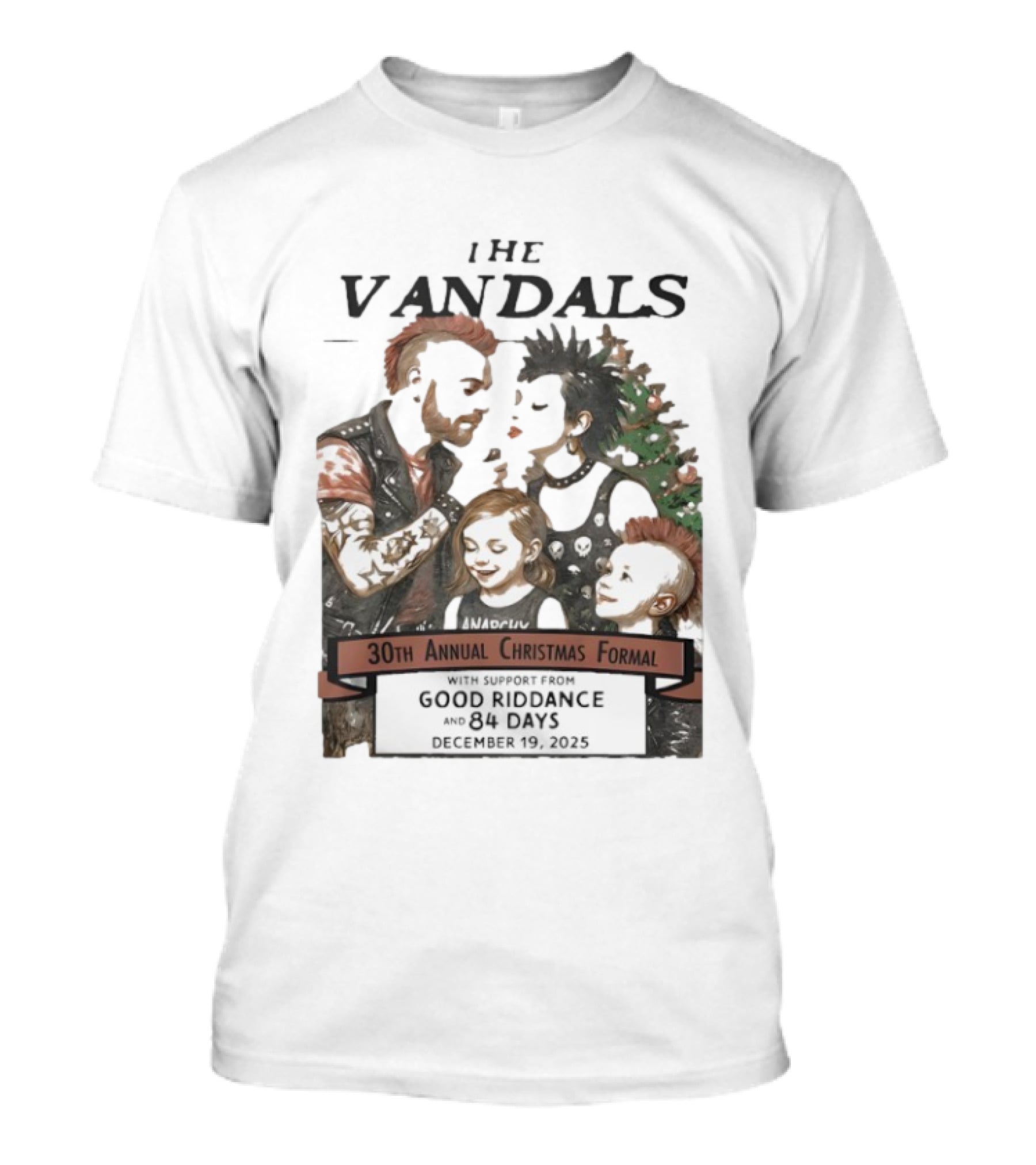 The Vandals 30th Annual Christmas Formal 2025 Ventura CA With Good Riddance And 84 Days T-Shirt