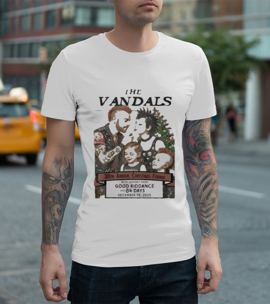 The Vandals 30th Annual Christmas Formal 2025 Ventura CA With Good Riddance And 84 Days T-Shirt