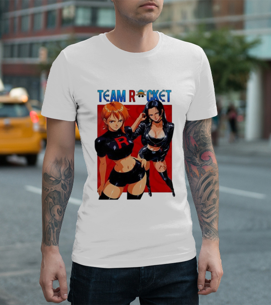 Team Rocket Nami Nico Robin Anime Crossover T-Shirt