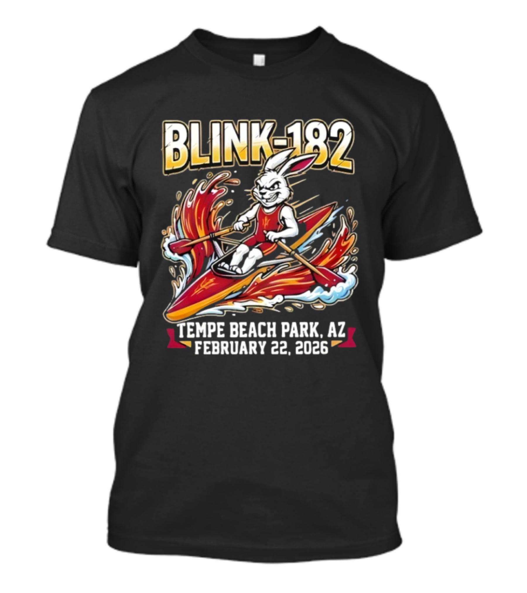 Blink 182 Tempe Beach Park AZ February 22 2026 Rowing Bunny T-Shirt