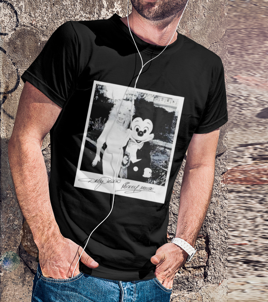 Dolly Parton Mickey Mouse Autograph Polaroid Disney Collaboration T-Shirt