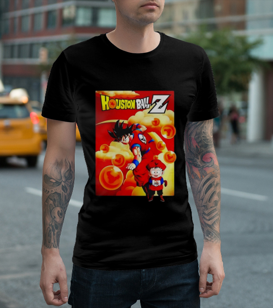 Houston Ball Z Dragon Ball Z Crossover NFL Houston Texans Collaboration T-Shirt