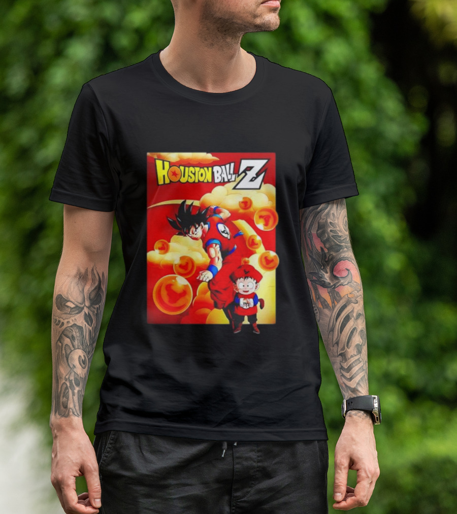 Houston Ball Z Dragon Ball Z Crossover NFL Houston Texans Collaboration T-Shirt