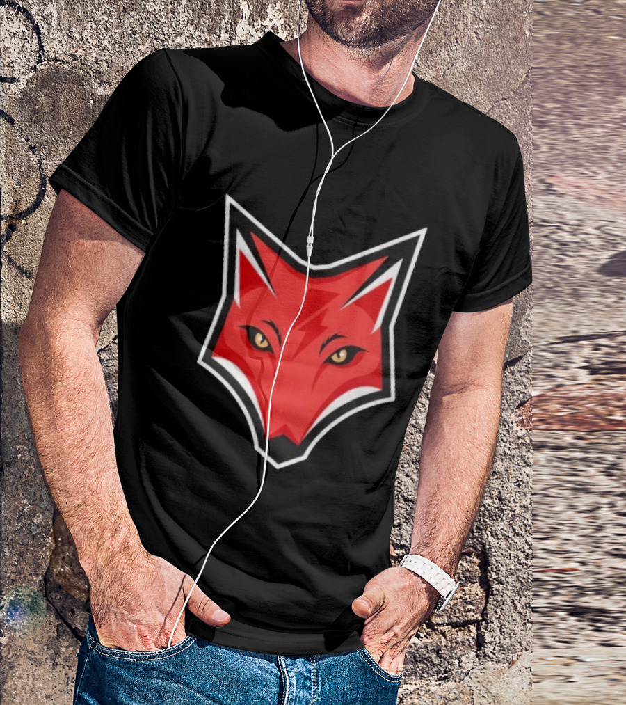 Electric Fox Lightning Emblem Red Fox Face T-Shirt
