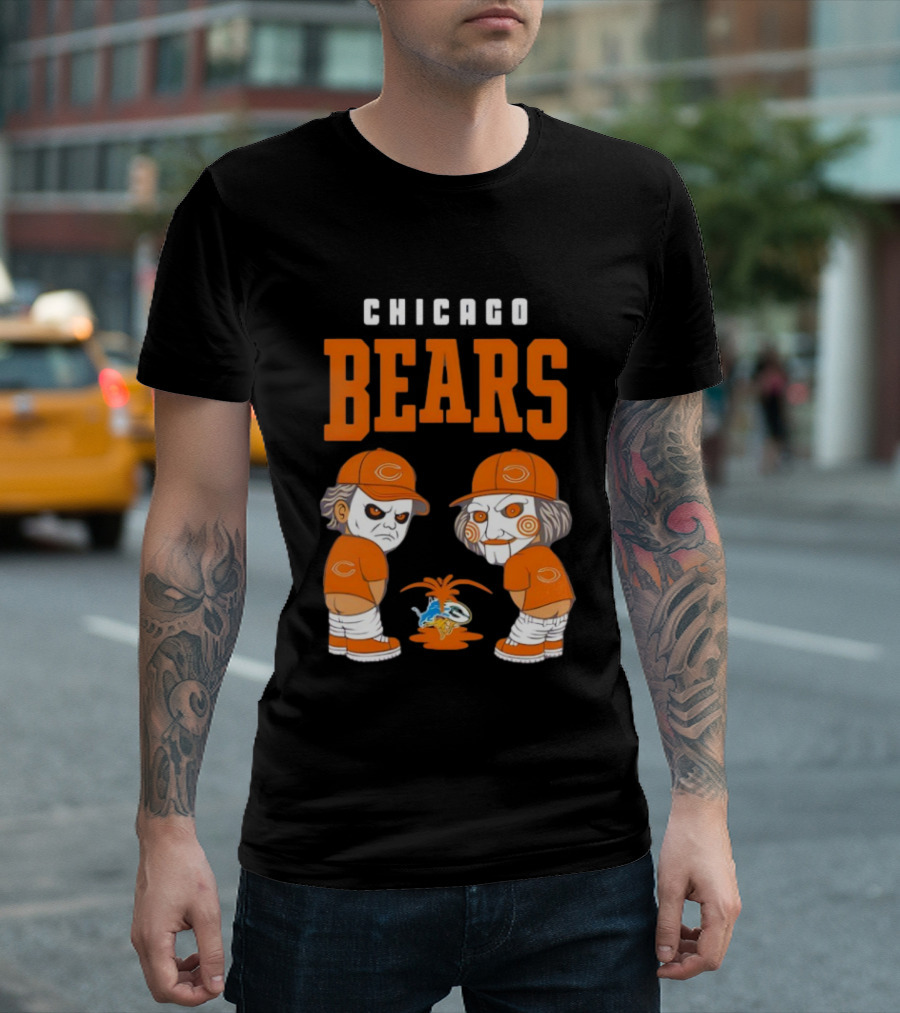 Chicago Bears Michael Myers Billy The Puppet Miami Dolphins Rivalry T-Shirt