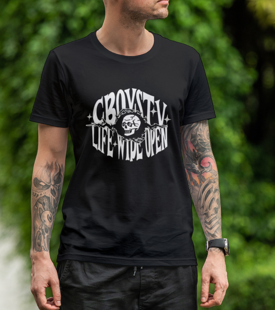 CBoysTV Skull Life Wide Open Militia T-Shirt