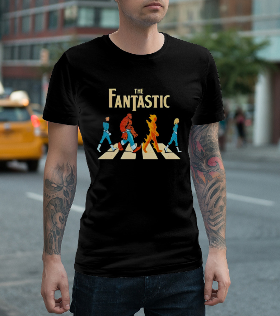 The Fantastic Four Superhero Team Walking T-Shirt