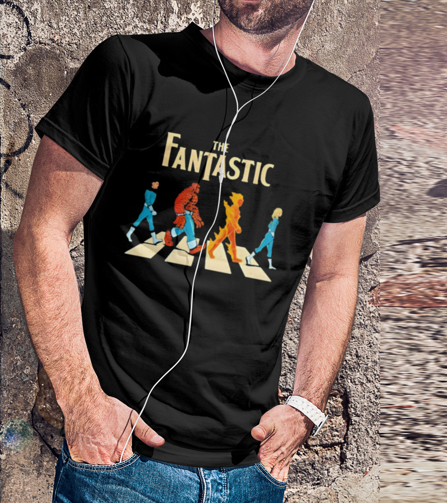 The Fantastic Four Superhero Team Walking T-Shirt