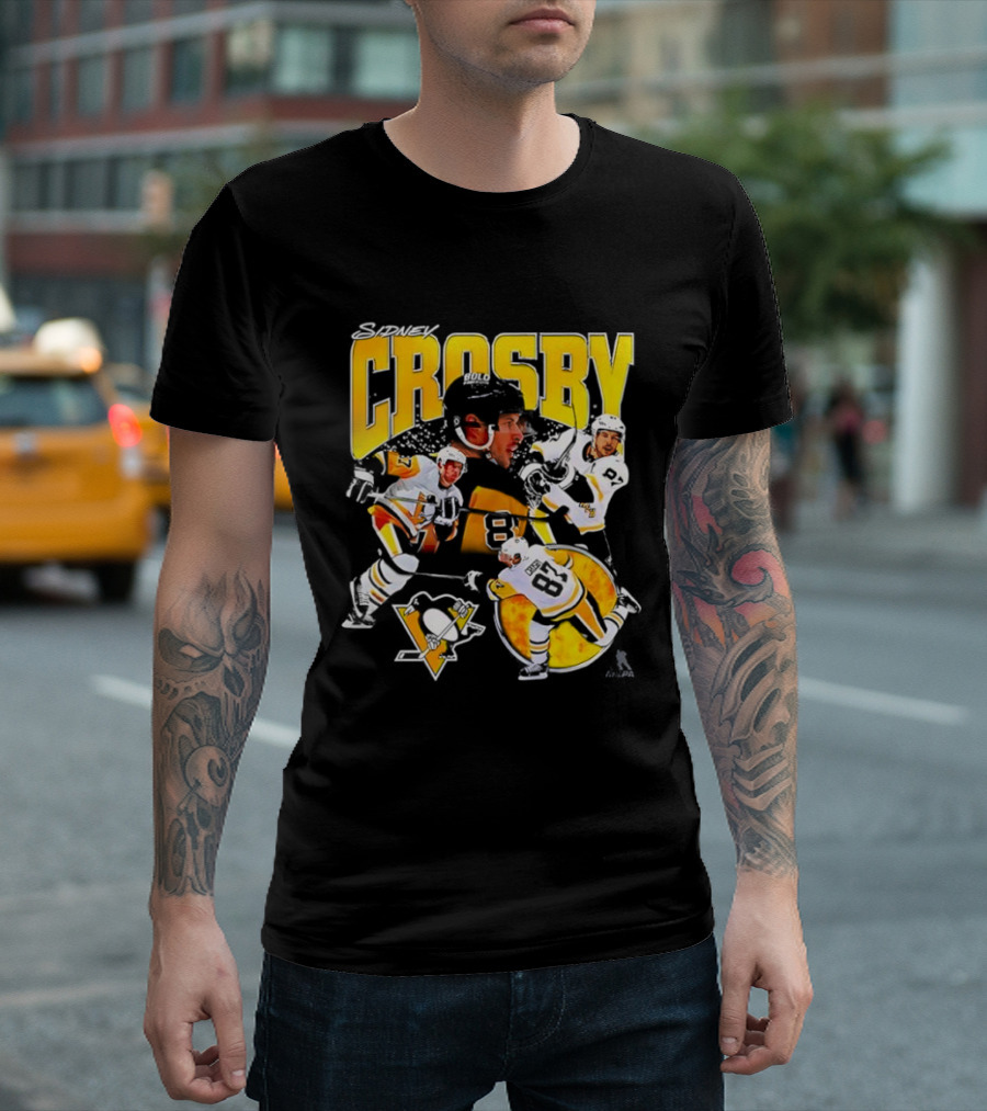 Sidney Crosby Pittsburgh Penguins Hockey Legend Collage T-Shirt