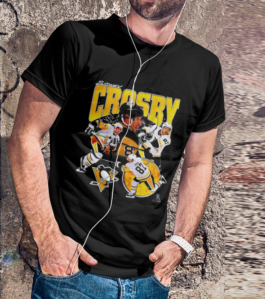 Sidney Crosby Pittsburgh Penguins Hockey Legend Collage T-Shirt