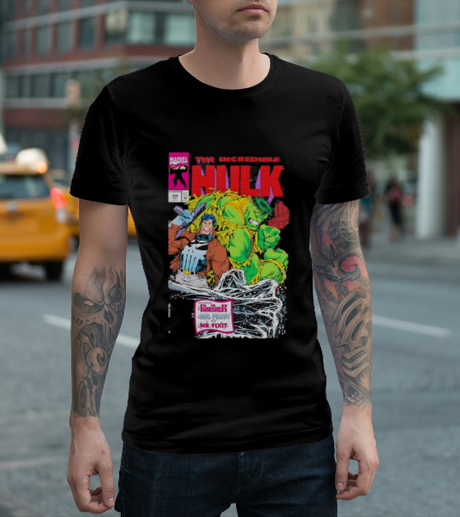 The Incredible Hulk Issue #396 Featuring The Punisher Mr. Fixit Mr. Frost Marvel Comics T-Shirt