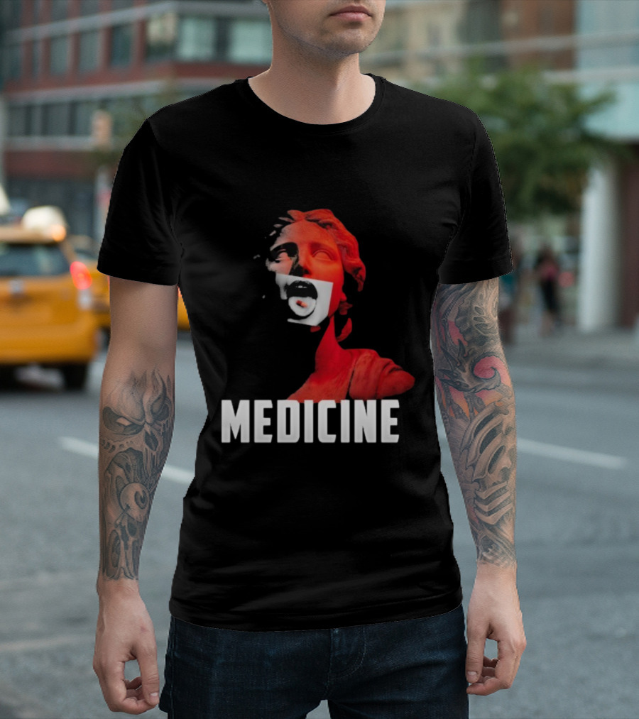 Toza Medicine Statue Red Sculpture With Distorted Face T-Shirt