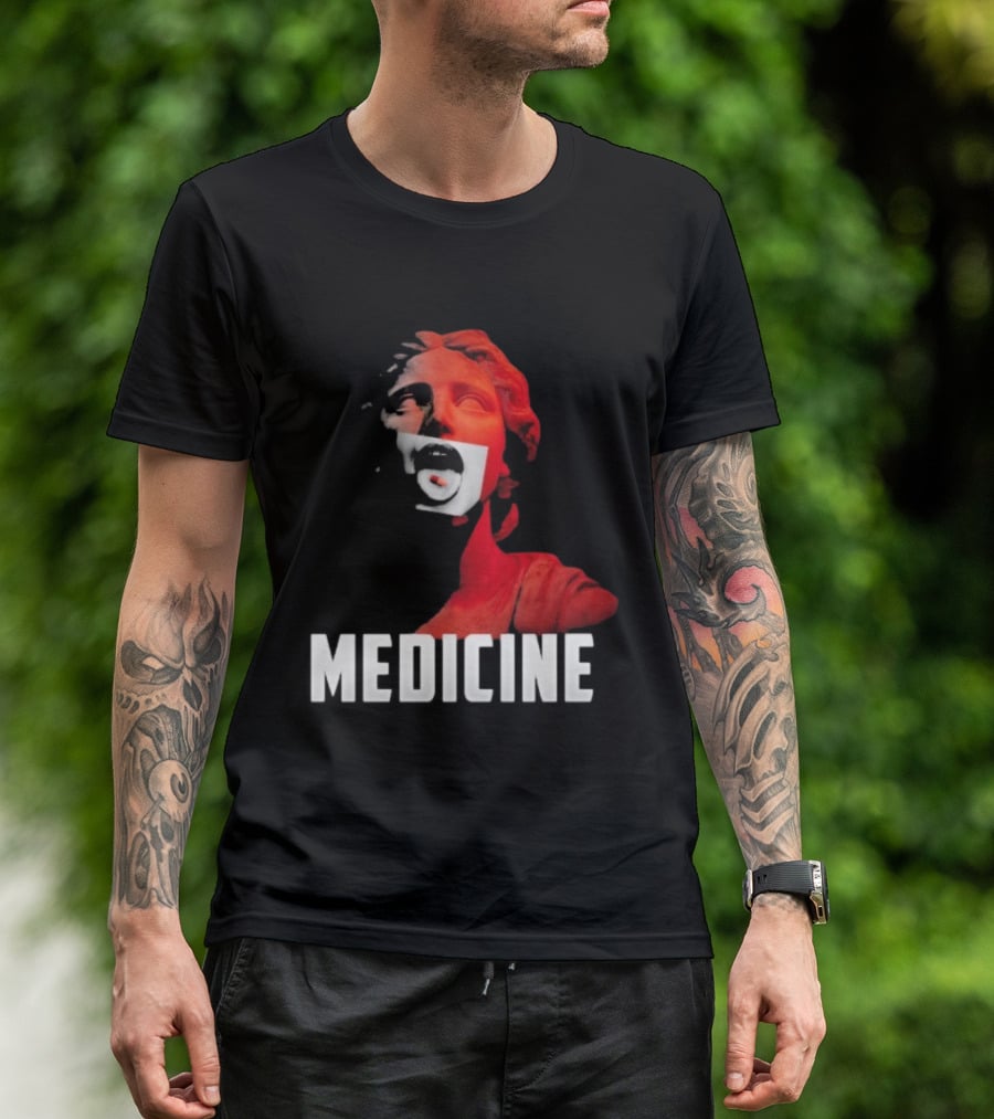 Toza Medicine Statue Red Sculpture With Distorted Face T-Shirt