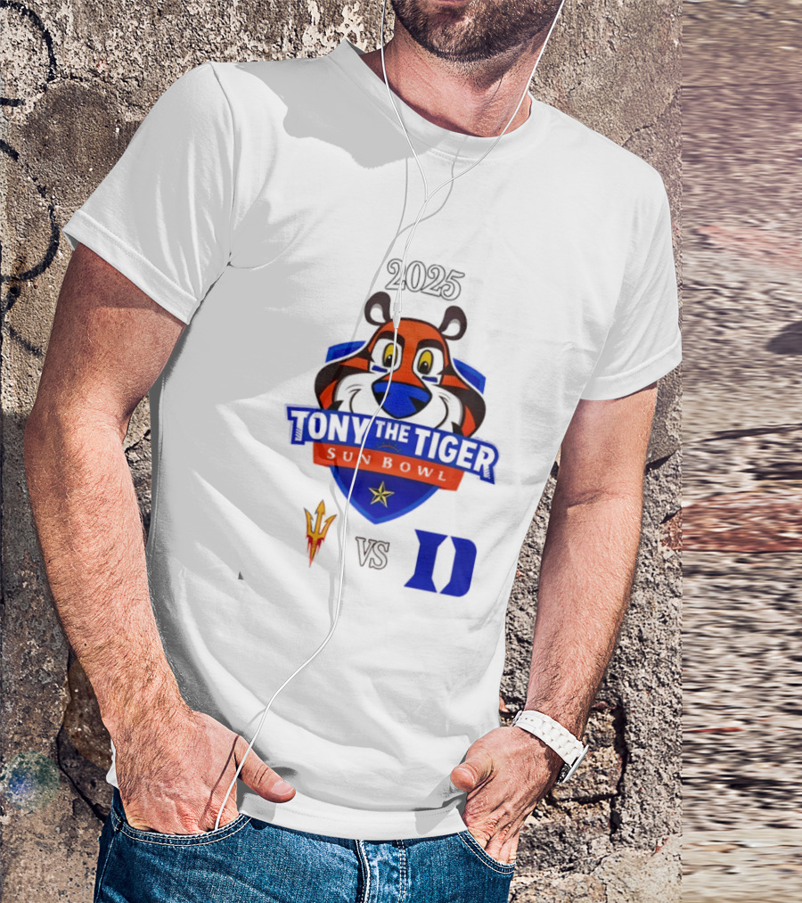 Arizona State Sun Devils Vs Duke Blue Devils 2025 Tony The Tiger Sun Bowl College Football Game T-Shirt