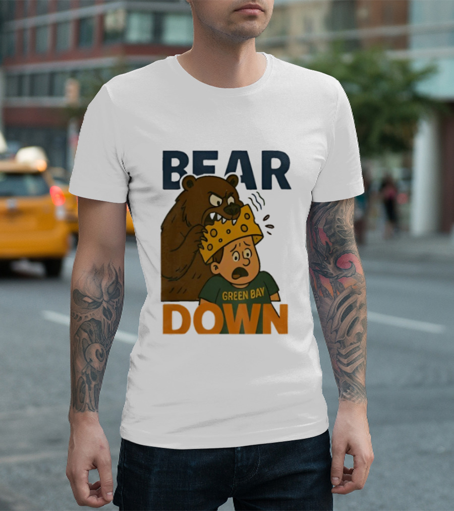 Bear Down Green Bay Packers Rivalry Cheesy Confrontation T-Shirt