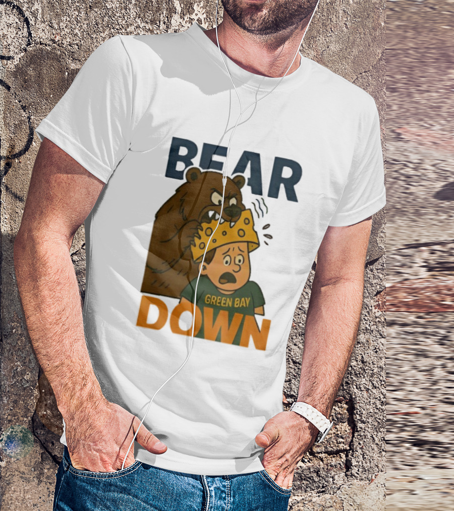Bear Down Green Bay Packers Rivalry Cheesy Confrontation T-Shirt