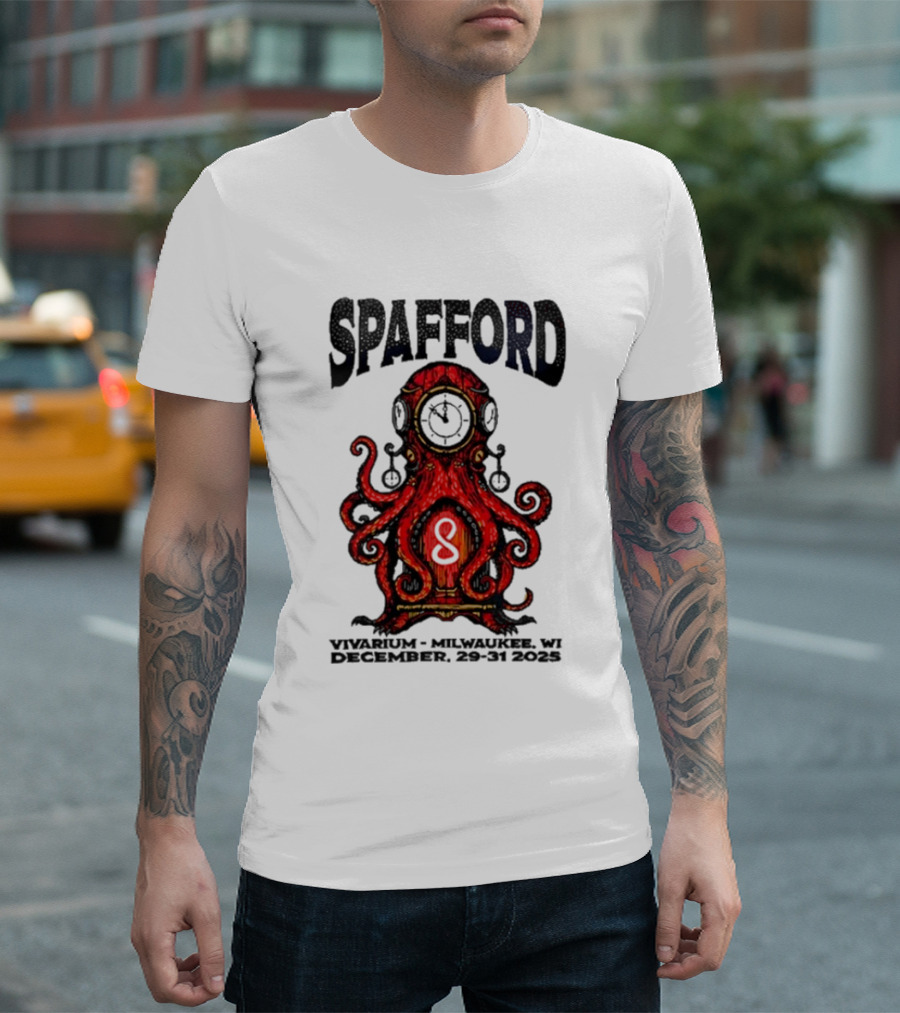Spafford Dec 29 31 2025 Vivarium Milwaukee WI Red Octopus Anchor T-Shirt