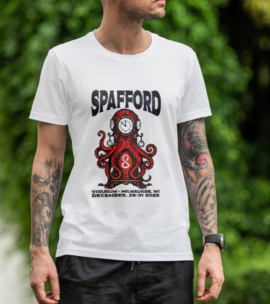 Spafford Dec 29 31 2025 Vivarium Milwaukee WI Red Octopus Anchor T-Shirt