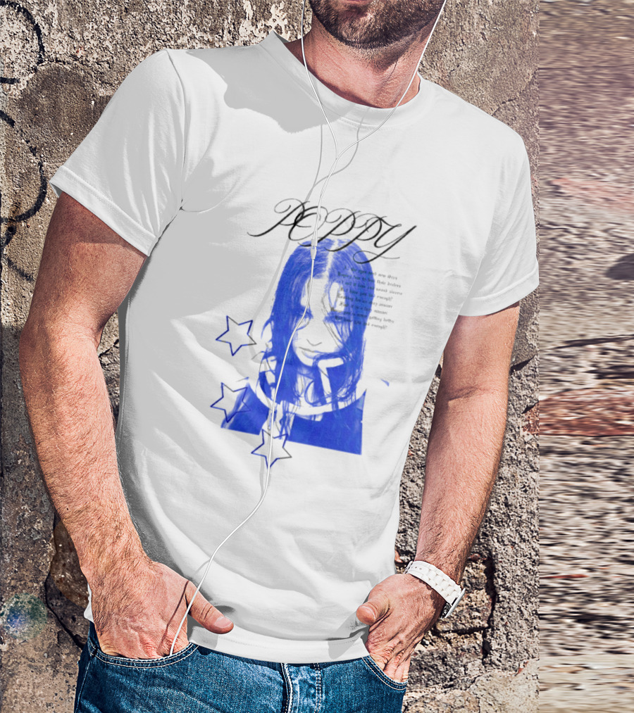 Poppy Blue Face With Stars T-Shirt