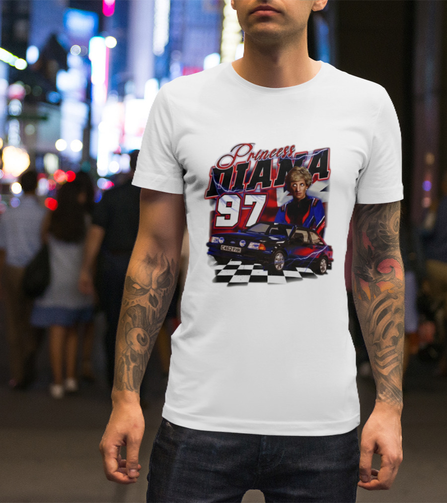 Princess Diana 97 Racer Car Union Jack T-Shirt