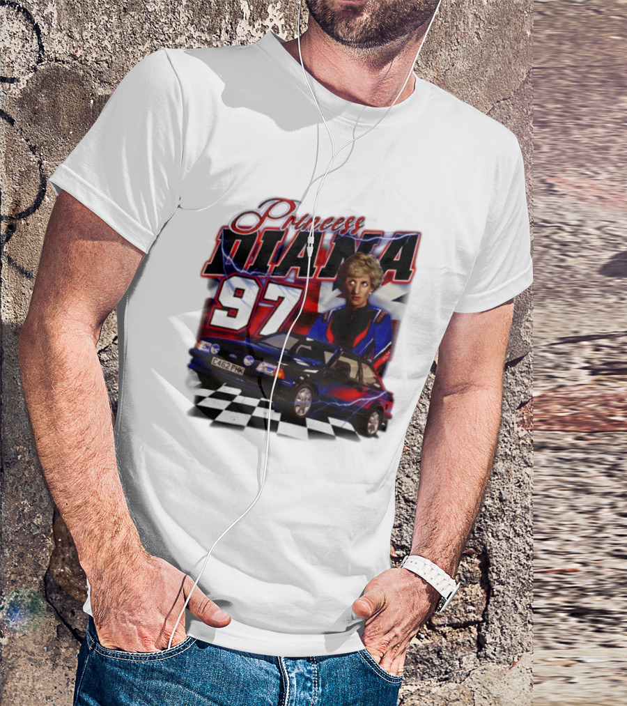 Princess Diana 97 Racer Car Union Jack T-Shirt