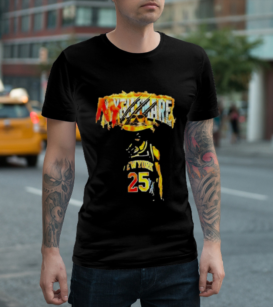 Jalen Brunson New York 25 Ny Nightmare Freddy Krueger T-Shirt