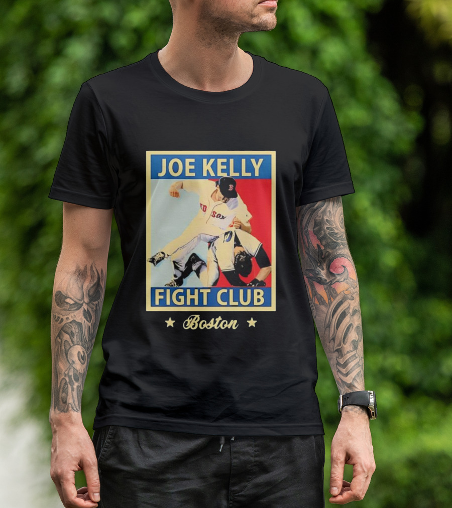 Joe Kelly Fight Club Boston Red Sox Baseball Action T-Shirt