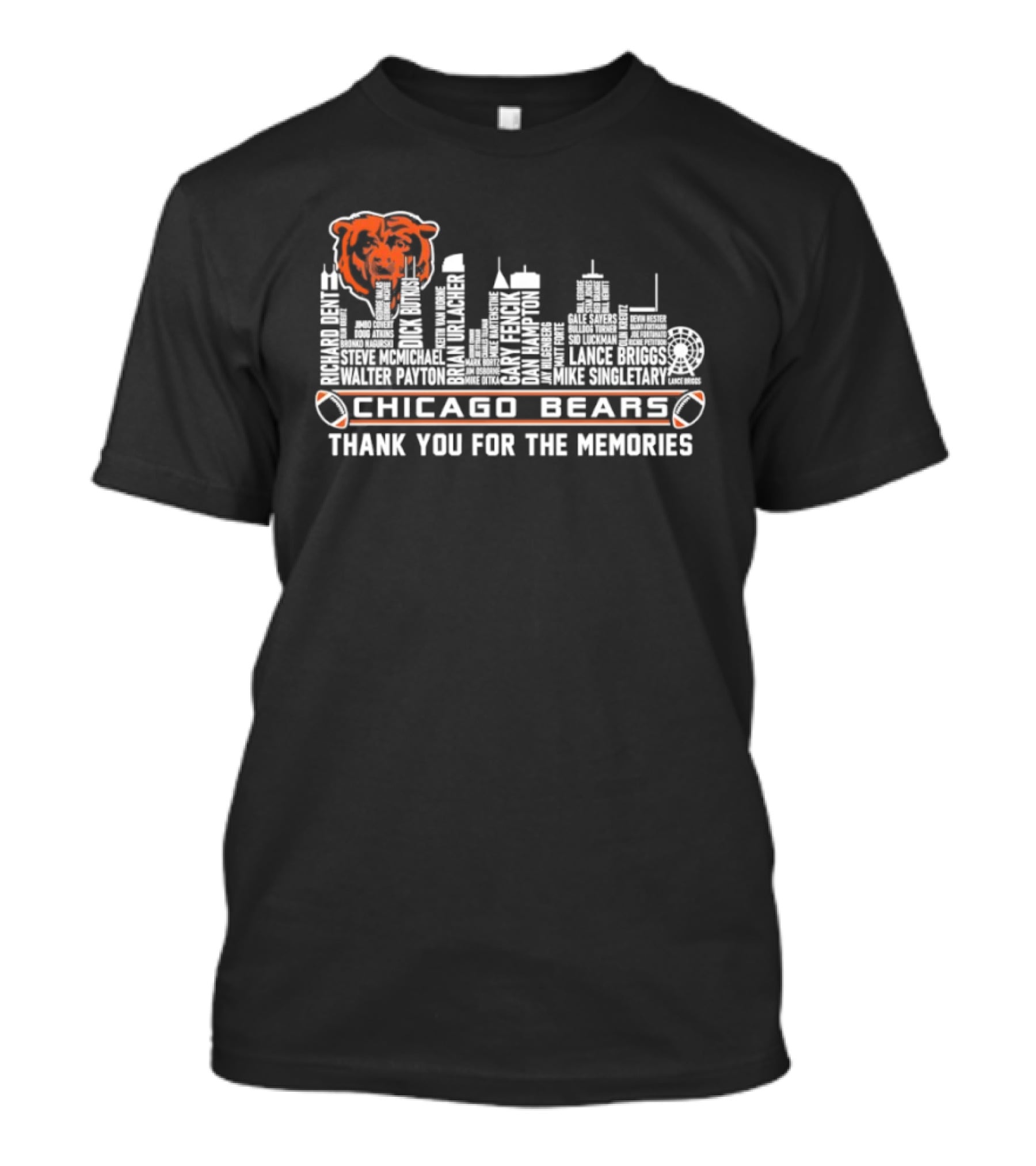Chicago Bears Thank You For The Memories Skyline Bear T-Shirt