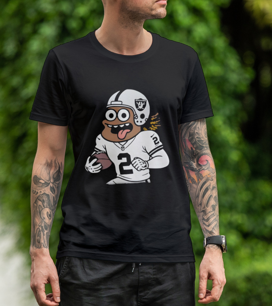Las Vegas Raiders Ashton Jeanty Cartoon Number 2 Football Player T-Shirt