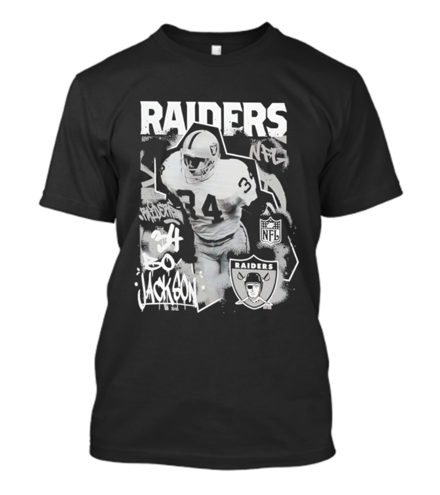 Las Vegas Raiders Bo Jackson 34 Mitchell And Ness Star Player NFL Raiders T-Shirt