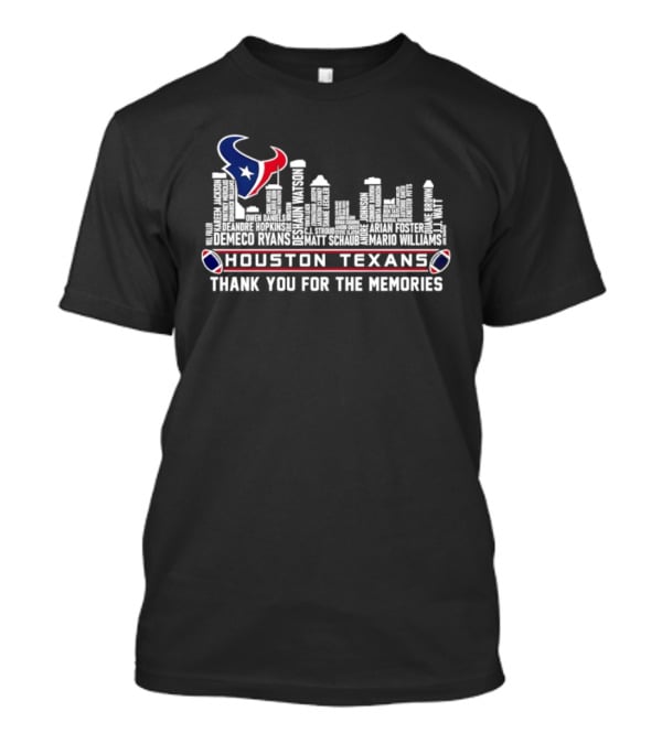 Houston Texans City Skyline Thank You For The Memories T-Shirt