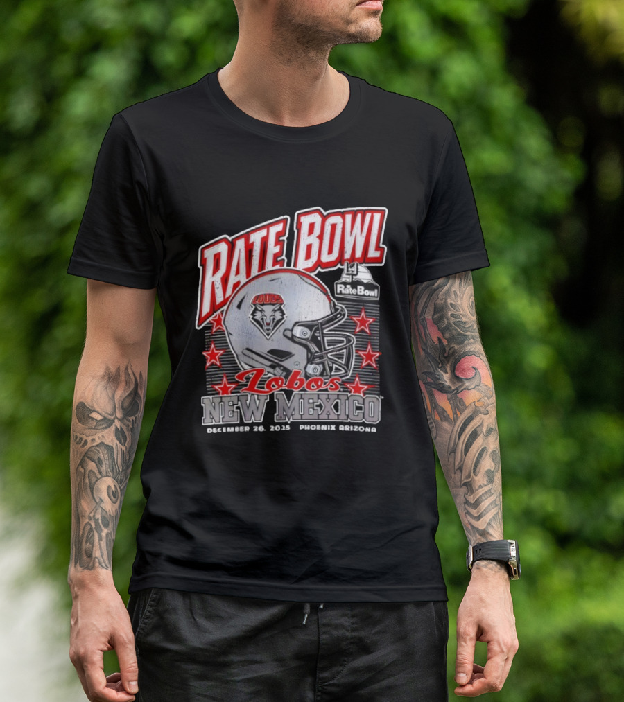 Rate Bowl 2025 New Mexico Lobos Vintage Helmet December 26 Phoenix Arizona T-Shirt