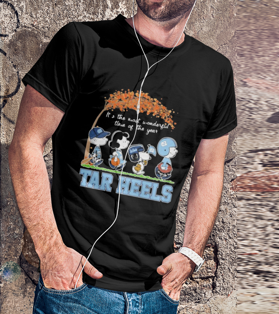 UNC North Carolina Tar Heels Snoopy The Peanuts It’s The Most Wonderful Time Of The Year T-Shirt