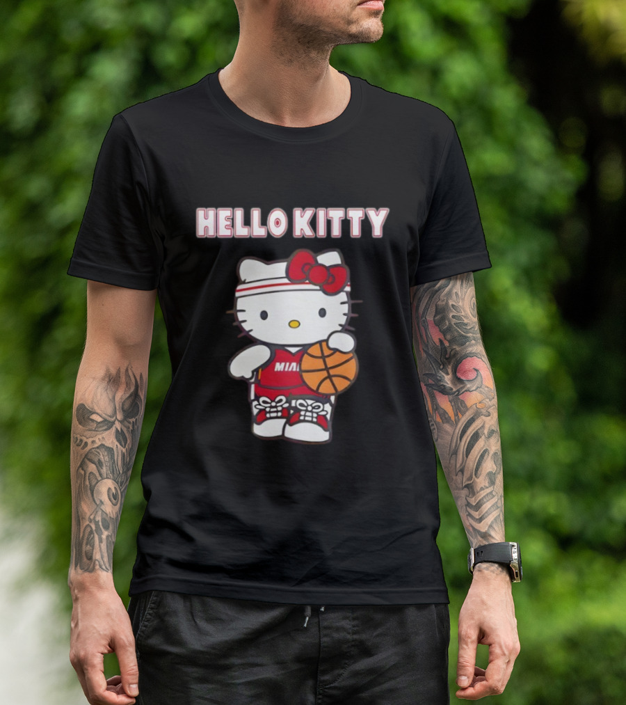 Hello Kitty Miami Basketball Crossover Cute Collaboration T-Shirt