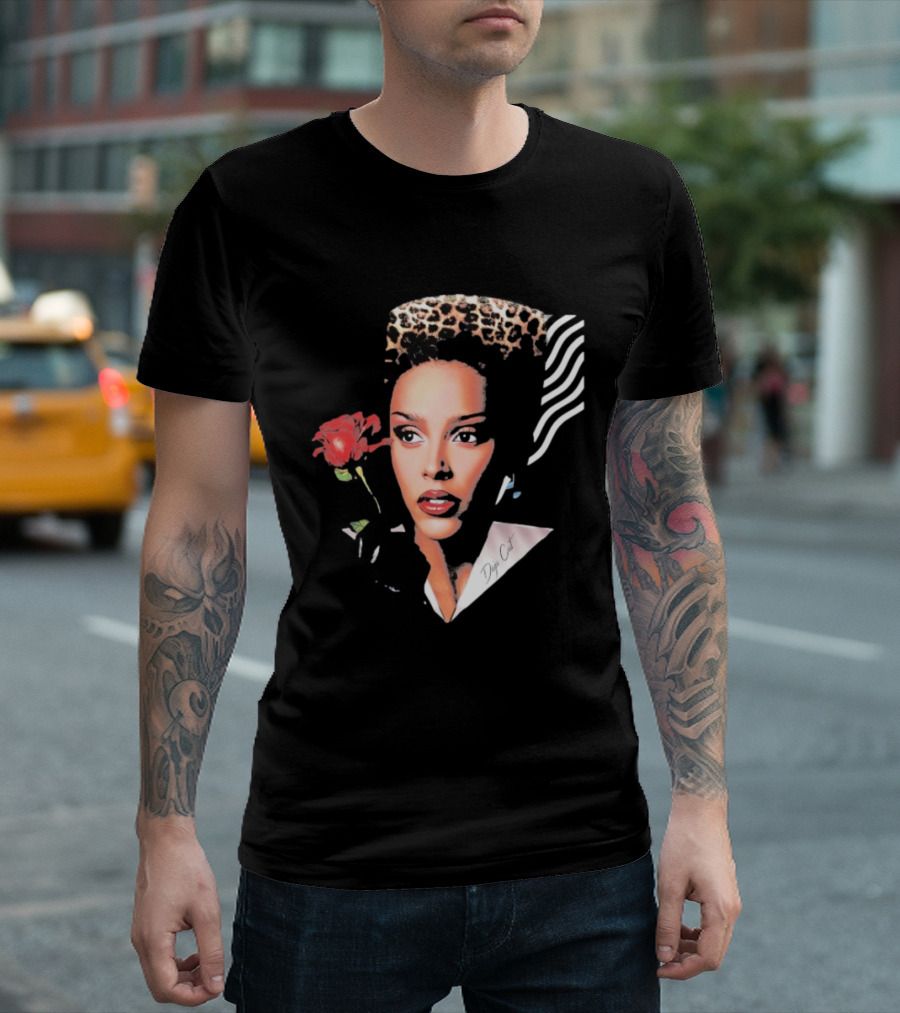 Doja Cat Vie Glamour Leopard Print Rose T-Shirt