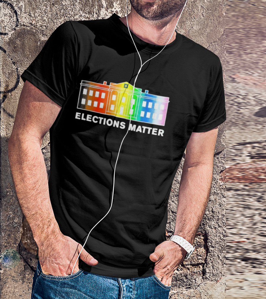 Elections Matter Human Rights Campaign Rainbow White House T-Shirt