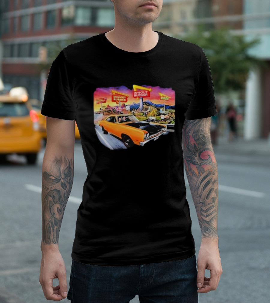 In N Out Burger Road Trip Classic Car Sunset Adventure 2026 T-Shirt