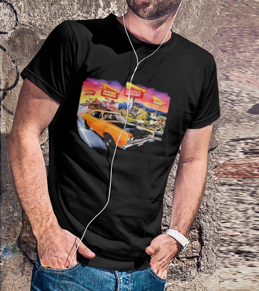 In N Out Burger Road Trip Classic Car Sunset Adventure 2026 T-Shirt