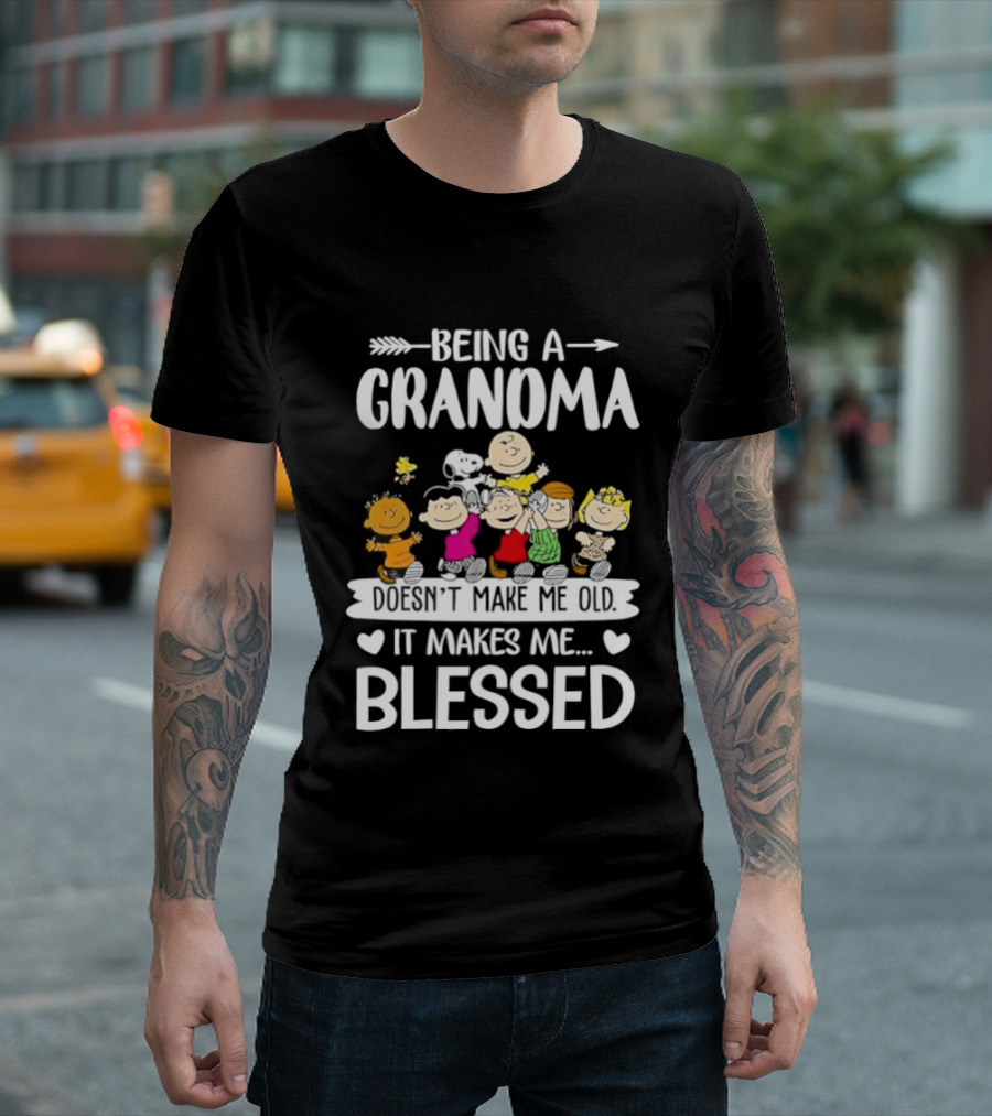 Peanuts Being A Grandma Makes Me Blessed Characters T-Shirt