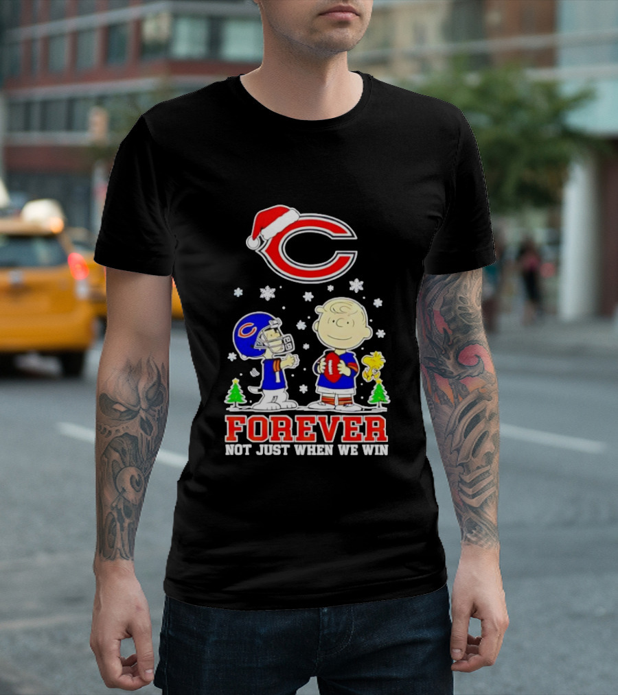 Peanuts Snoopy Christmas Chicago Bears Forever Not Just When We Win T-Shirt