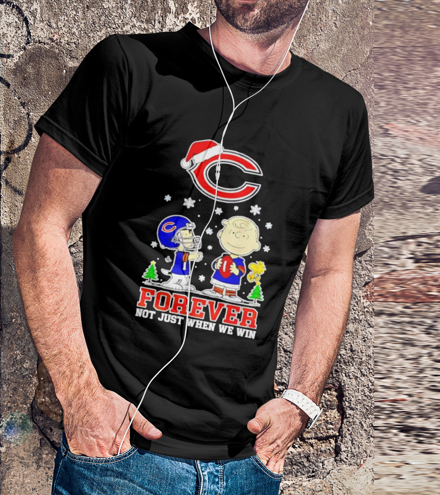 Peanuts Snoopy Christmas Chicago Bears Forever Not Just When We Win T-Shirt