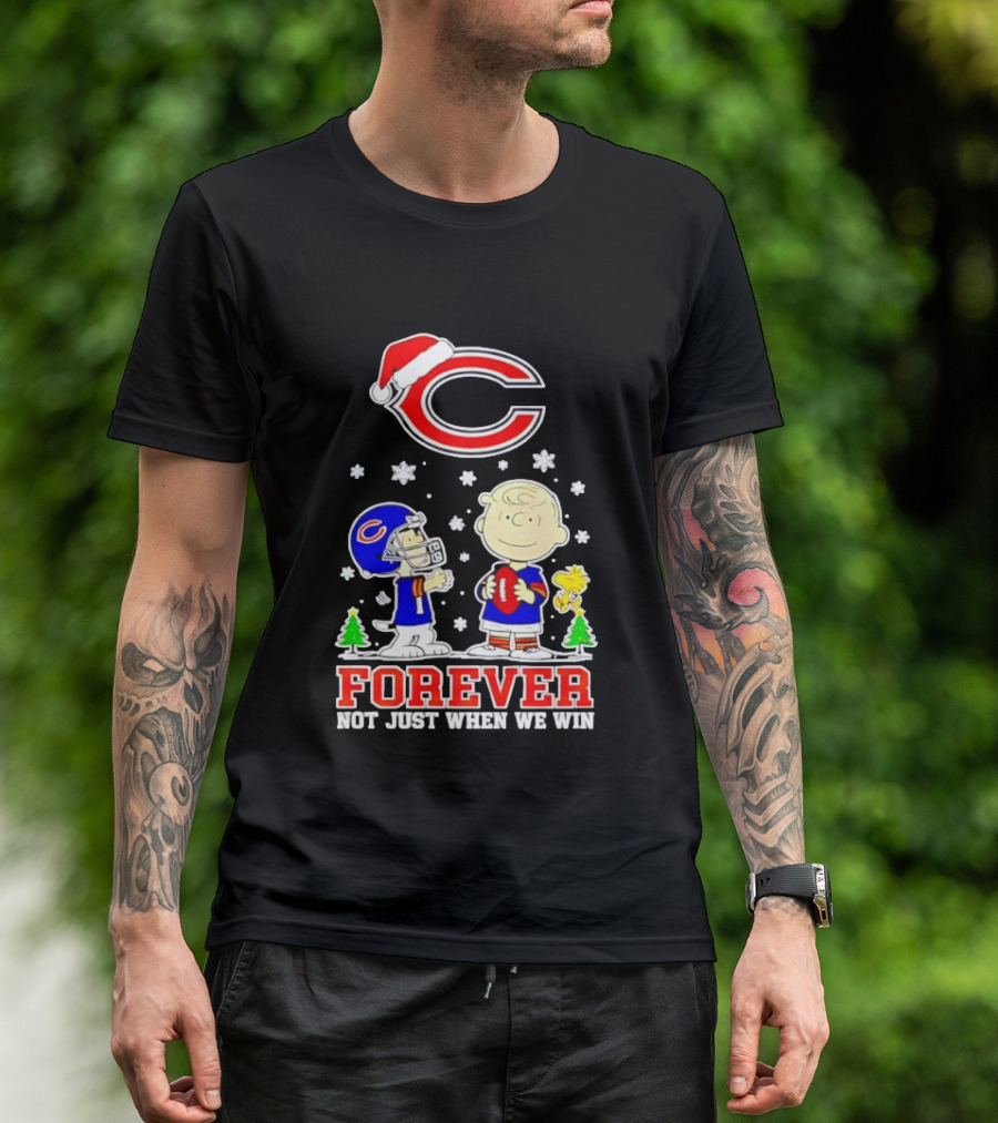 Peanuts Snoopy Christmas Chicago Bears Forever Not Just When We Win T-Shirt