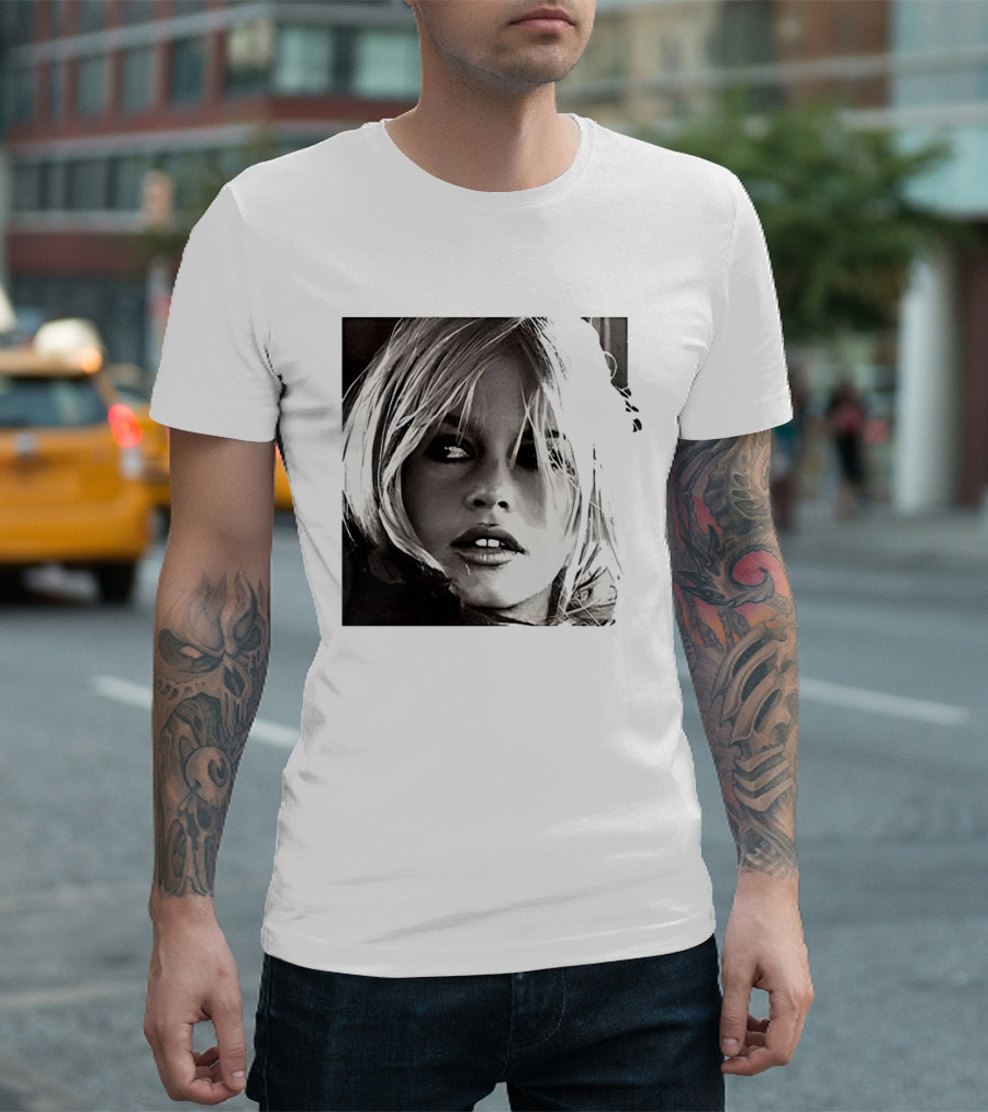 Brigitte Bardot Iconic Black And White T-Shirt