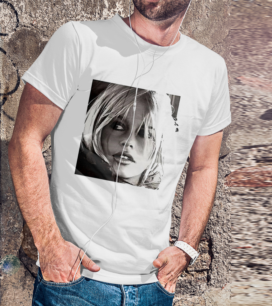 Brigitte Bardot Iconic Black And White T-Shirt