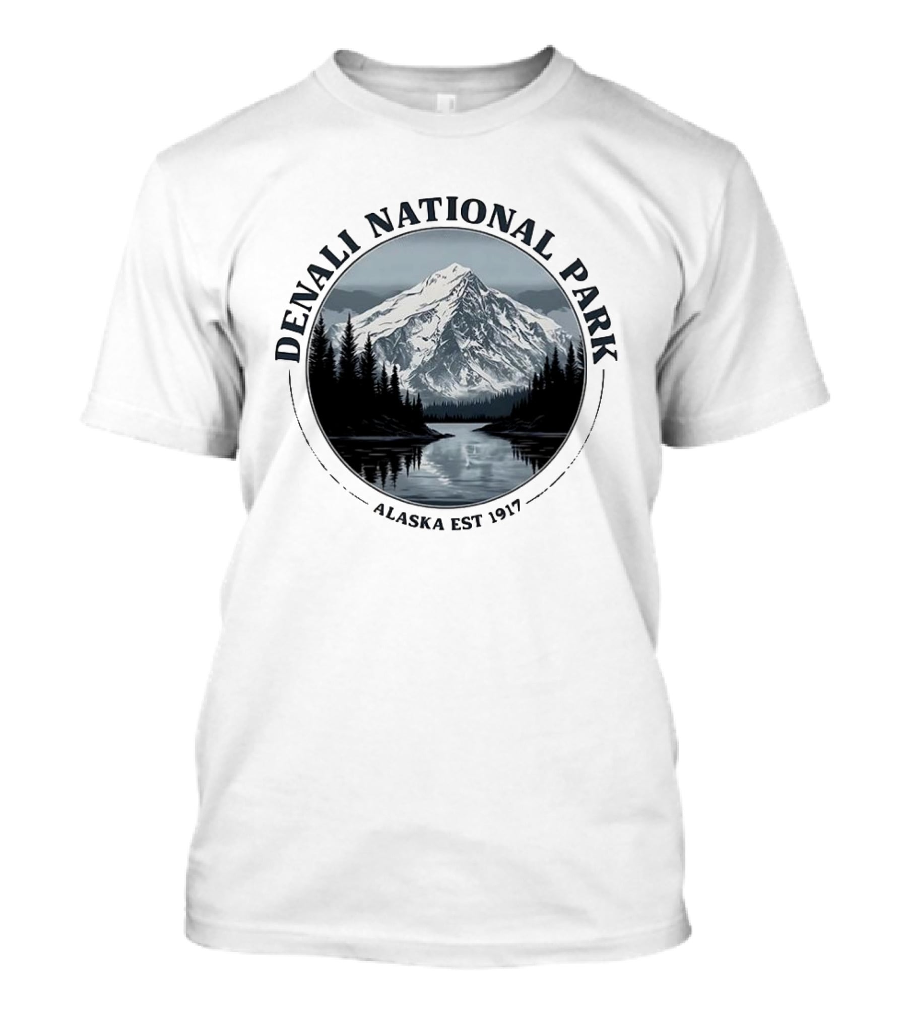 Denali National Park Alaska Est 1917 Majestic Mountain Landscape T-Shirt