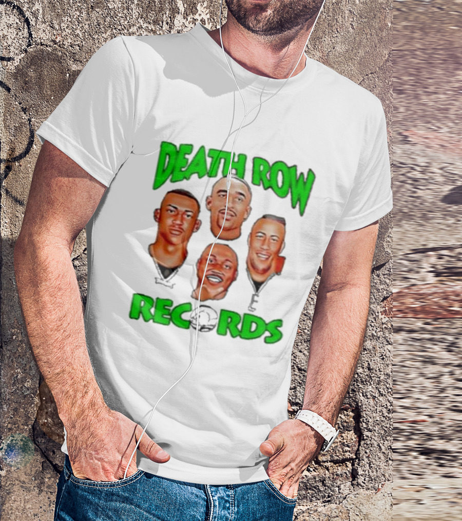 Philadelphia Eagles Philly X Death Row Records AJ Brown Jalen Hurts Devonta Smith Saquon Barkley Faces T-Shirt