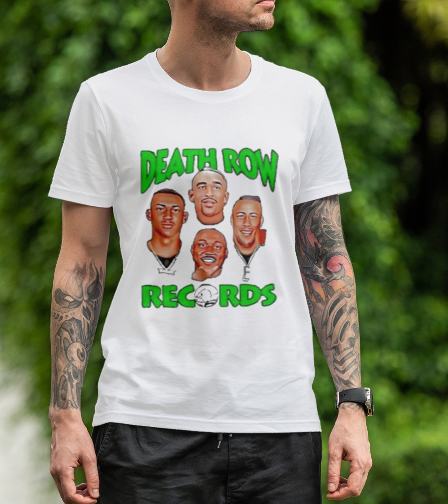 Philadelphia Eagles Philly X Death Row Records AJ Brown Jalen Hurts Devonta Smith Saquon Barkley Faces T-Shirt