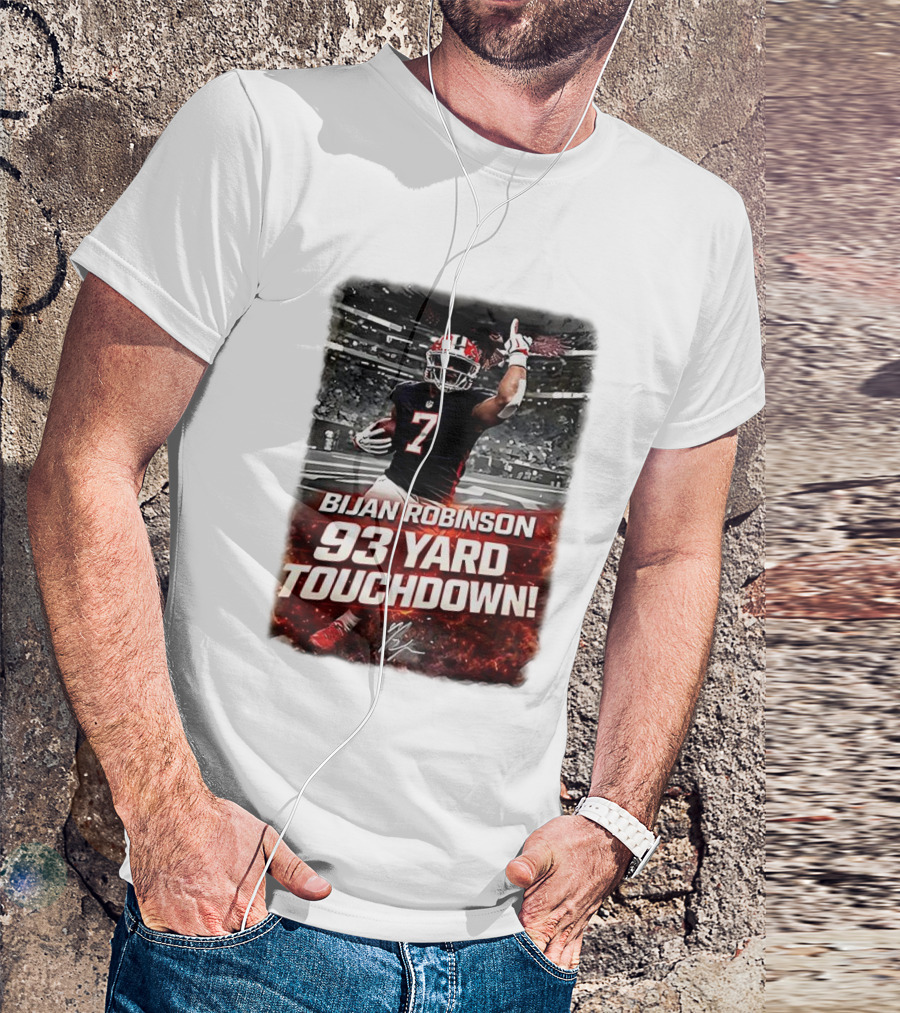 Bijan Robinson 93 Yard Touchdown Falcons Beat Rams Week 17 NFL 2025 T-Shirt